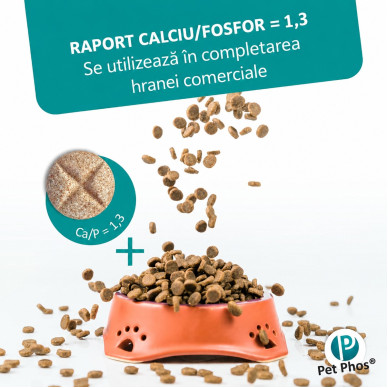 Pet Phos Croissance Junior Ceva – Supliment Vitamino-Mineral pentru Câini în Creștere – 100 Tablete